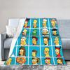 Warm Soft Throw Blanket Picnic S-Simpsons Character Head Portrait Blanket Flannel Bedspread For Home Novelty Sofa Bed Cover