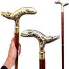 Wooden Palm Walking Stick  Crutch Support Wood  Brass Handmade Strong Sturdy Beautiful Wood Cane