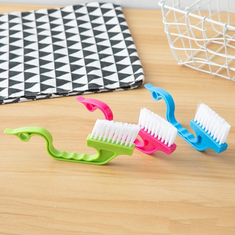 Compact Ergonomic Handheld Gaps Slot Brush Tool For Tight Space Lightweight Plastic Design With Angled Cleaning Edged