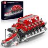 Mould King 10169 MOC Technic V12 In-Line Gasoline Engine Cylinder Block Kit, Motor Technology Sports Car Electric Motor Drive Block Set - Includes