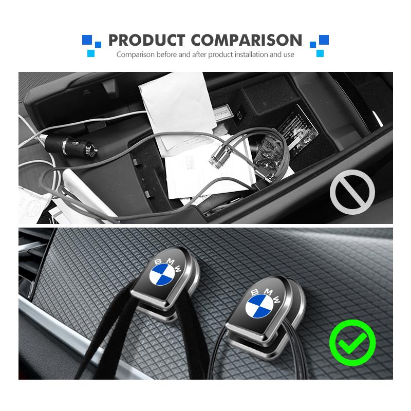 BBII7 2pcs Car Air Vent Hook USB Cable Headphone Storage Hooks For BMW Performance X1 M3 M6 F01 F02 E34 E36 E60 F10 F20 X6