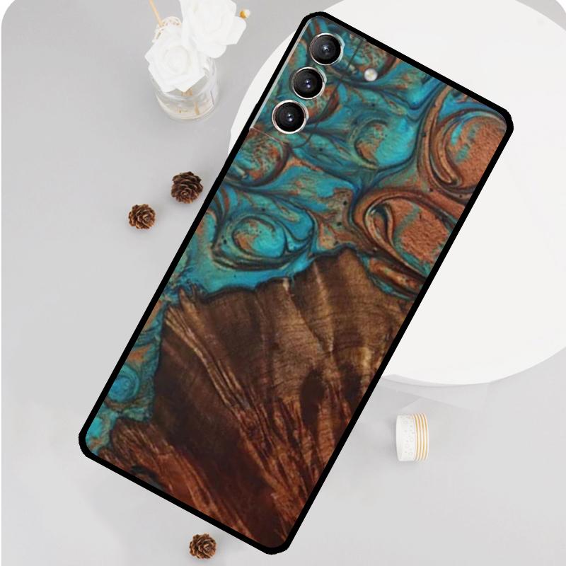Дерево Смола Защитный Чехол для Телефона Путешественника Для Samsung Galaxy S25 S26 Ultra S20 S21 S22 S23 S24 S10 Plus S25 FE Funda Чехол