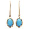 [Q8417] - Gold Plated 'Cléopatra' Turquoise Gold Earrings - 10x8 Mm