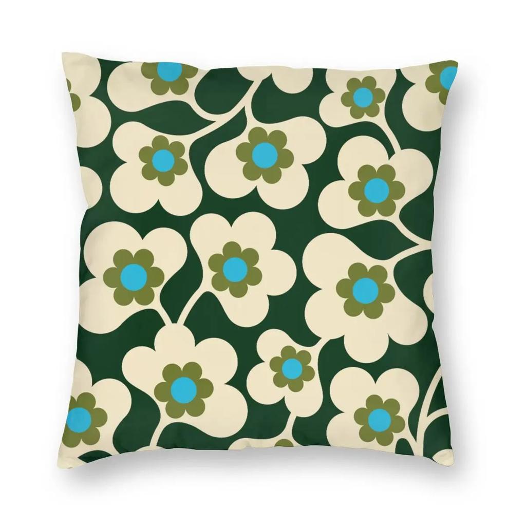 Green White Flowers Orla Kiely Pillowcase Printing Polyester Cushion Cover Decorative Pillow Case Cover Home Square 40*40cm