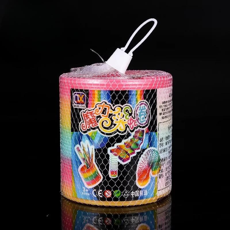 Большое Волшебное Радужное Кольцо Пружинное Кольцо для Мальчиков и Девочек Развивающее Эластичное Кольцо для Младенцев Светящаяся Ранняя Развивающая Эластичная Игрушка-Кольцо