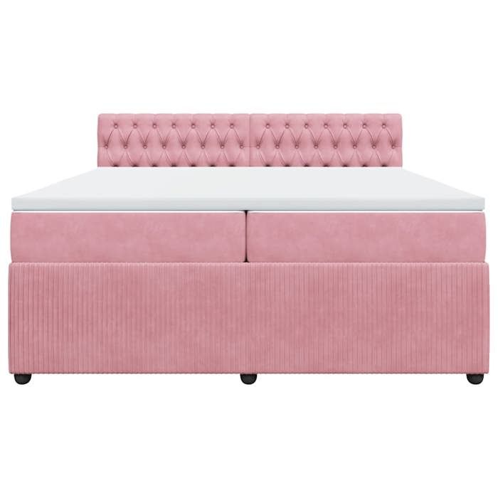 Maison Exclusive - Sommier à lattes de lit avec matelas Rose 200x200 cm Velours