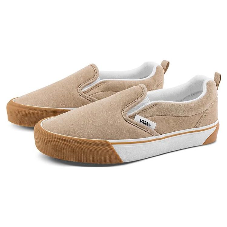 Vans Knu Slip Удобные Универсальные Нескользящие Легкие Низкие Кеды для Скейтбординга Унисекс Коричневый VN0009QDBEI