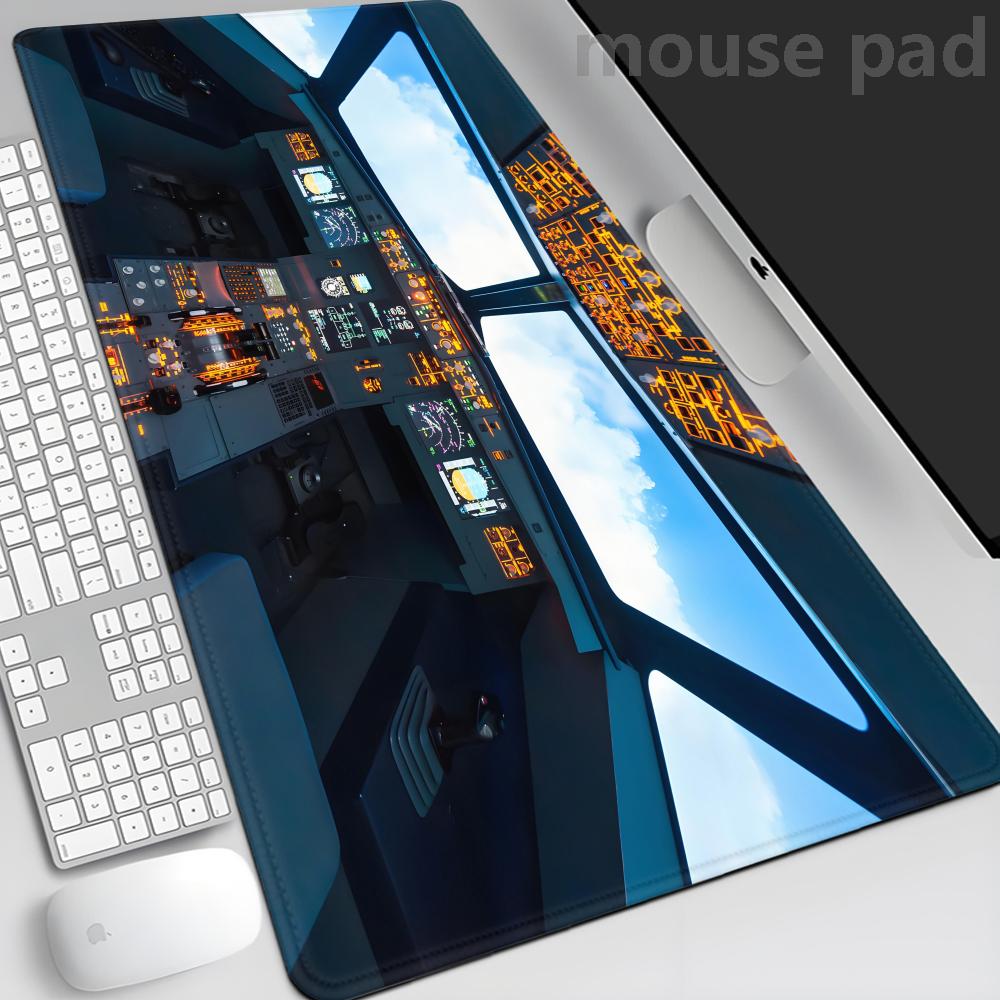 Hd Airplane Speedometer Mouse Pads Plane Instrument Panel Xxl Mousepad NonSlip Rubber Desk Mat Pc Gamer Deskmat Cockpit Playmat