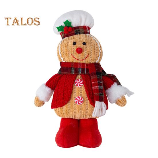 Пряничный человечек, рождественские украшения, плюшевая фигурка пряничного человечка, рождественские украшения для каминного стола