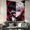 Tokyo Ghoul Wall Tapestry Aesthetic Wall Hanging Printed Fabric Blanket Decorative Tapestries for Bedroom Living Room Home Decor