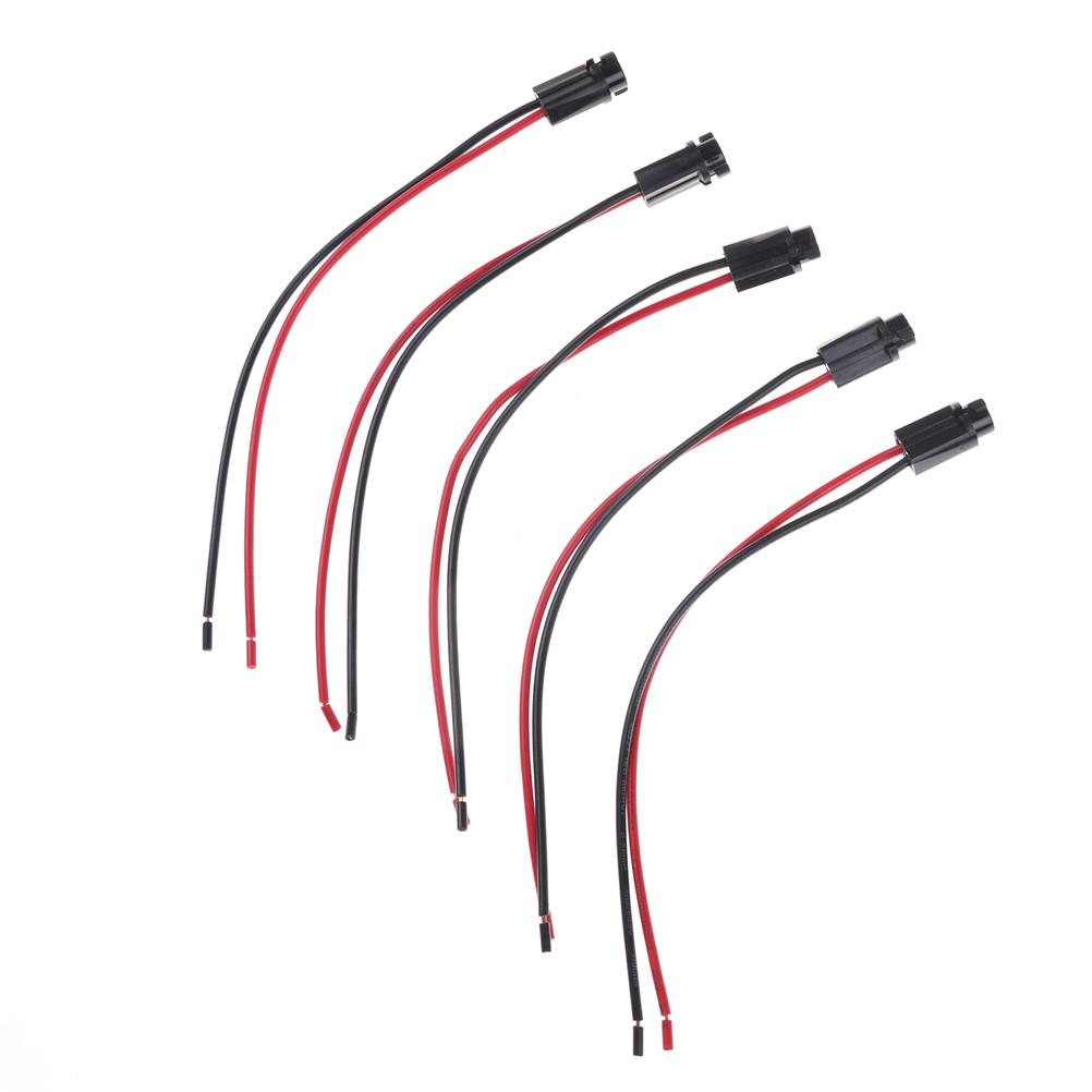 (YOUU06)5pcs T5 LED Bulb Holder Socket For 1.2W 3W LED Width Instrument Light T5 Socket LED Plug Extension Cables Harness