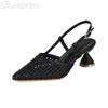 Fashion Elegant Women High Heels Sandals Sexy Pointed Toe Heeled Shoes Fashion New 2025 Summer Mesh Slingback Slippers Woman Pumps Mujer