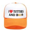 New Fashion Unisex I Heart Titties And Beer Trucker Hat Adult Adjustable Baseball Cap for Unisex Women Snapback Caps dropshipping