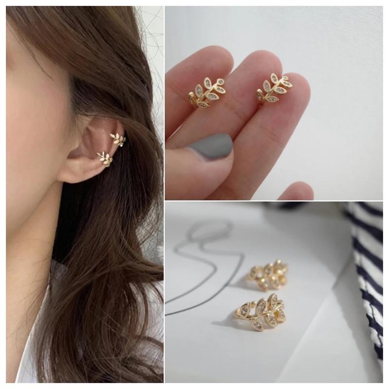Korean Elegant Leaf Ear Clip: Adjustable, Non-Piercing, Fairy Forest Series Earrings