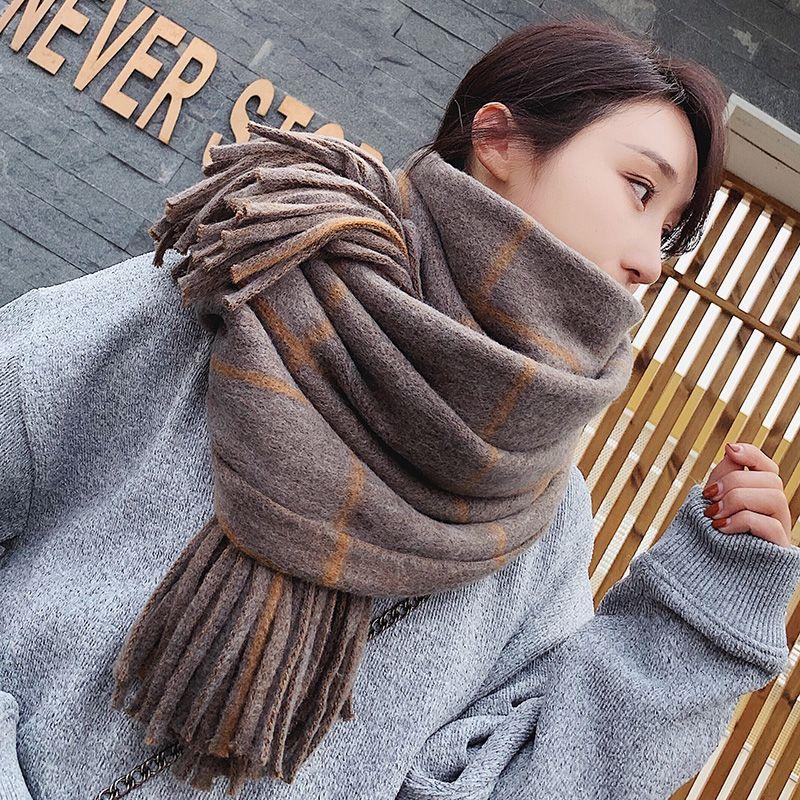 Women Plaid Scarves, Thickened Warm Scarves for Male and Female In Winter Warm Scarves