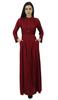 Bimba Women's Long Sleeve Maxi Mandarin Collar Plain Jilbab Dress With