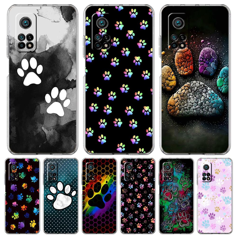 Dog Footprint Paw Cute Phone Case for Xiaomi Mi Poco F3 X3 X4 GT NFC M3 M4 11 Ultra 12 11X 11i Pro Lite 5G TPU Transparent Cover