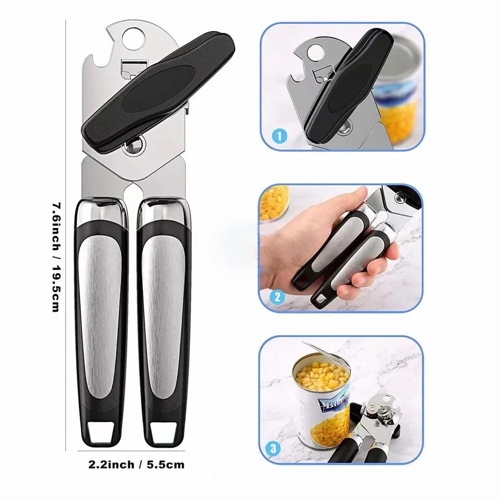 Premium Stainless Steel Professional Multi-Tool Can/Tin Cutter Bottle Opener with Ergonomic Grip Kitchen Gadget can opener