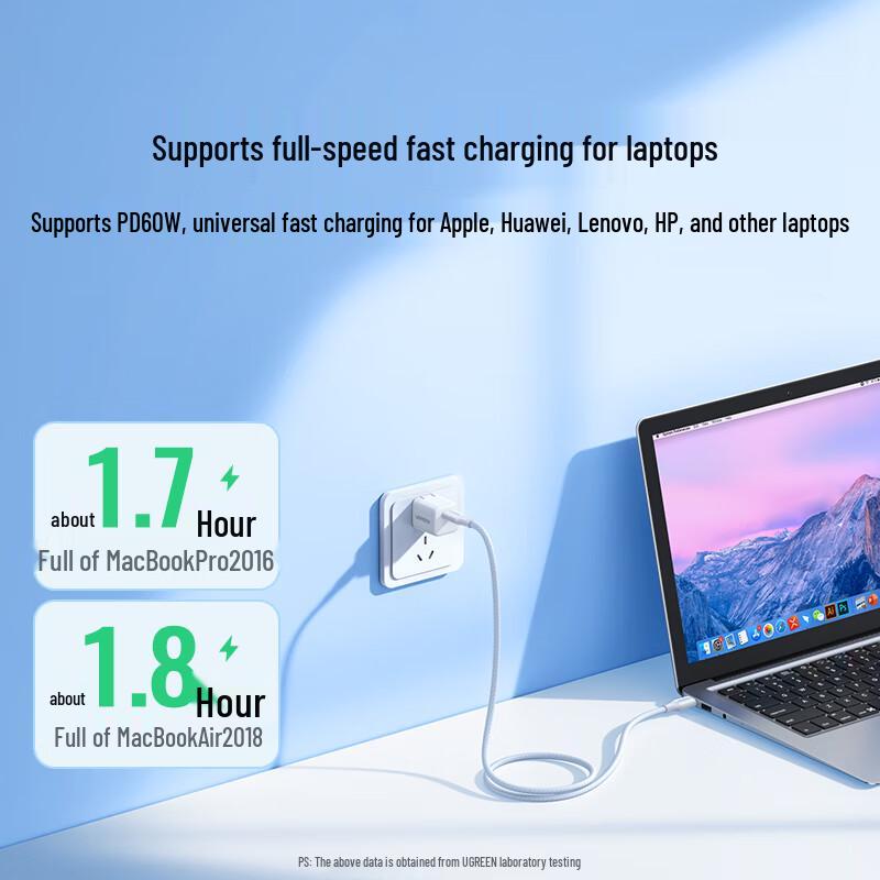 Ugreen Кабель USB-C на USB-C 60 Вт PD для быстрой зарядки