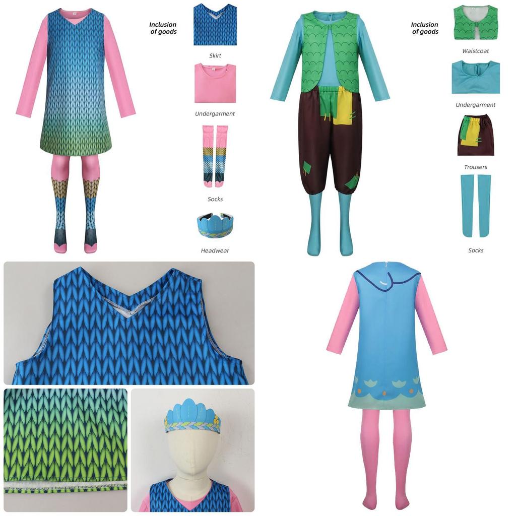 Милый фэнтезийный костюм для косплея тролля Поппи, платье, аниме, Хэллоуин, сценический наряд