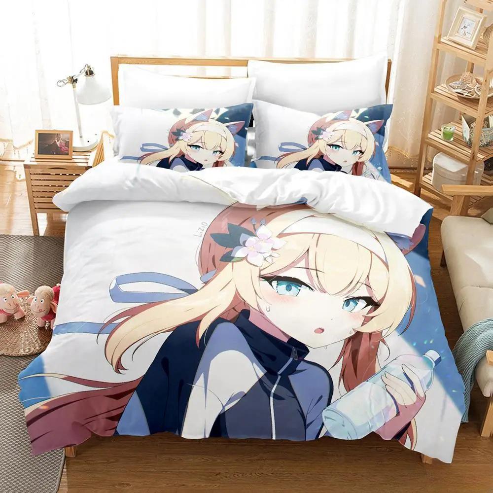 Аниме Kawaii Girl NEKOPARA Комплект постельного белья Single Twin Full Queen King Size Комплект постельного белья Adult Kid Спальня Пододеяльник Наборы Домашний Текстиль