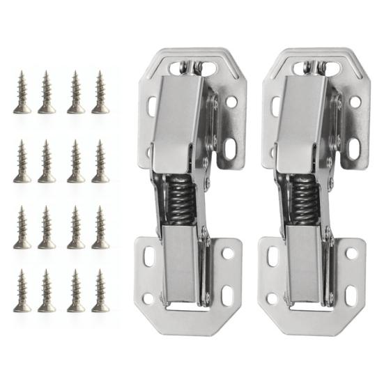 Петли для кухонных шкафов, нержавеющие, устойчивые к коррозии, многоцелевые, без предварительного сверления, сверхпрочные, с мягким закрыванием, скрытые петли