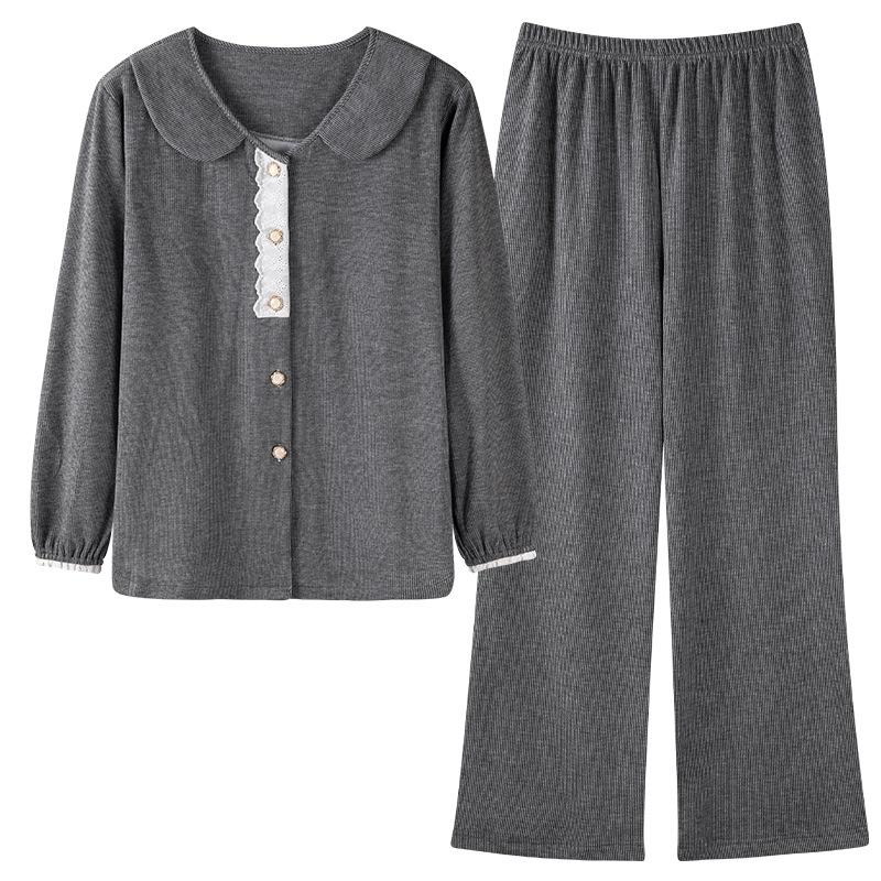 Пижама женская осенне-зимняя двухсторонняя полированная немецкий вельвет с длинным рукавом теплая тонкий вельветовый костюм для дома можно носить на улице