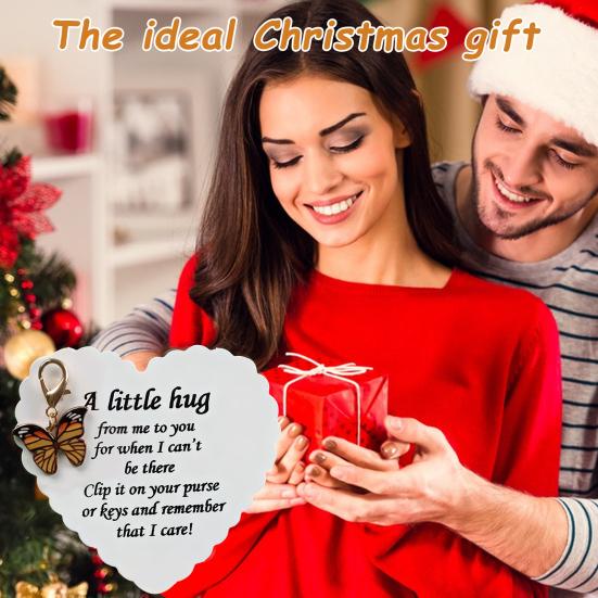 Подвеска-бабочка с вдохновляющей карточкой Эмоциональная поддержка Карманные обнимашки Брелок-подвеска в виде бабочки Украшение для кошелька Рождественский подарок на день рождения Подарок для поддержки