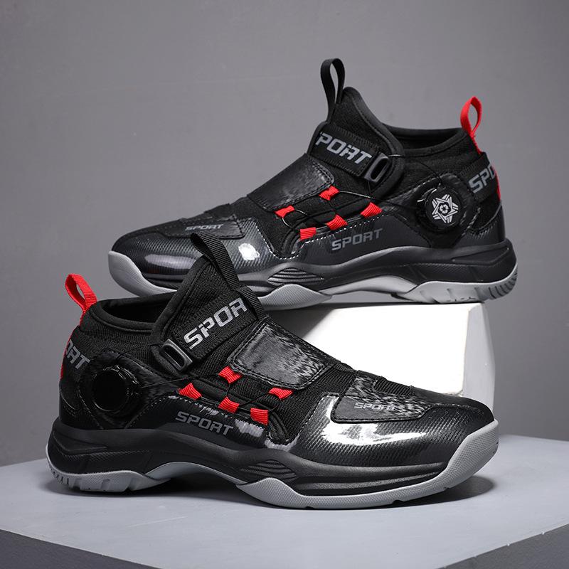 Export-grade badminton shoes Real carbon board Wide last Hard surface Wear-resistant cushioning Competition training badminton shoes