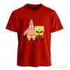 Retro Cartoon Spongebob Squarepants Big Star Fun Printed Unisexs And Unisexs Pure Cotton Short Sleeved Tshirt For Children