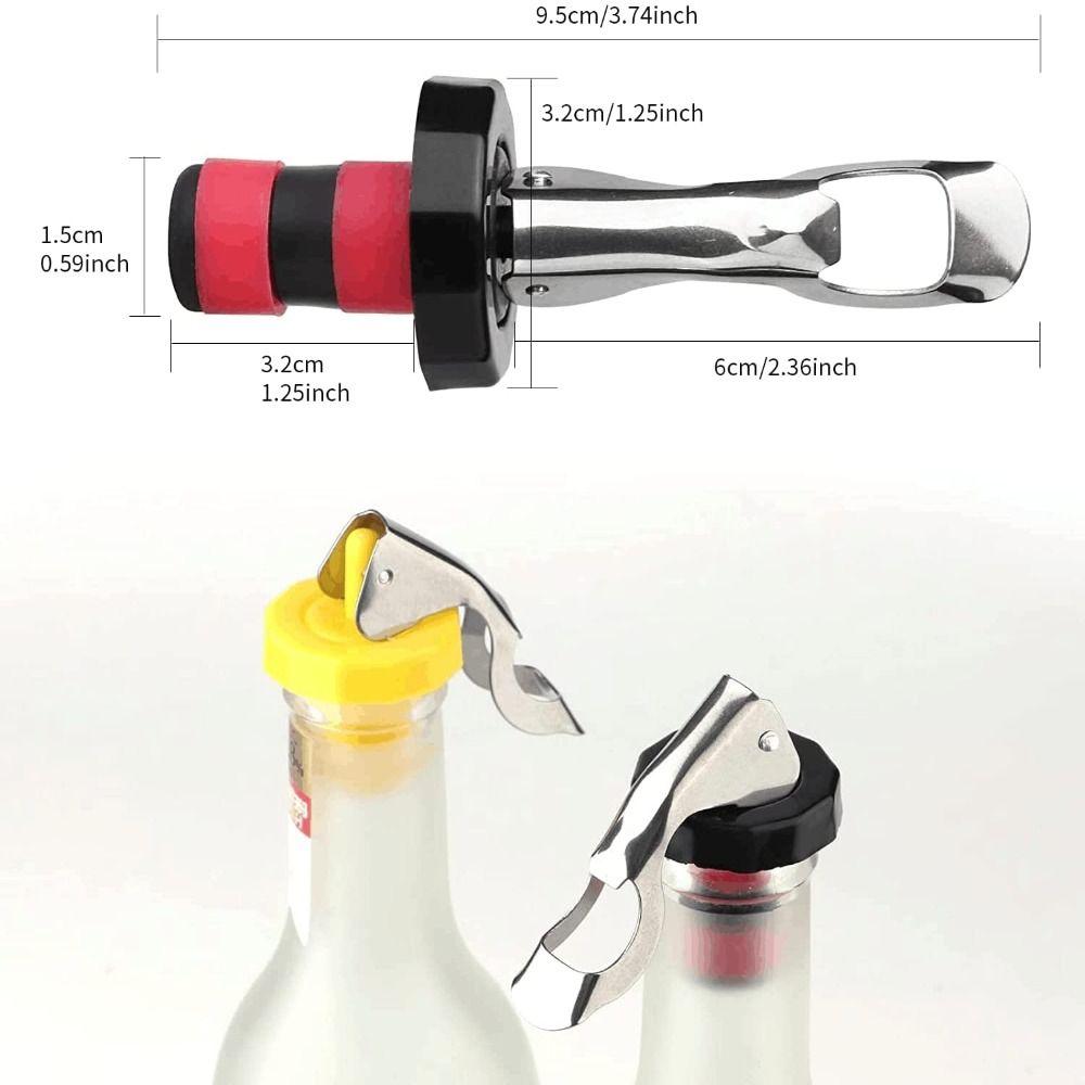 5 Pcs Food-safe Silicone Wine Bottle Stoppers Sealed Leak Proof Reusable Pressurized Corks Universal Fit Pressed 7