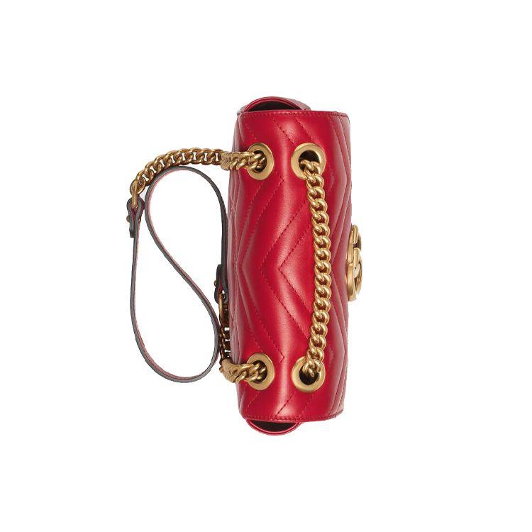 Gucci GG Marmont Quilted Leather Mini Shoulder Bag Red Daily Party Shopping 446744-DTDIT-6433
