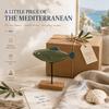 Mediterranean Hand-Painted Wooden Fish Decor, Rustic Coastal Fish Figurine with Wood Base, Handmade Style Tabletop Ornament for Home, Office & Gift