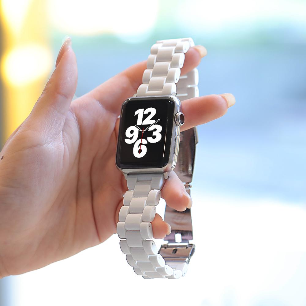 Смоляной ремешок для Apple Watch Ремешок 45 мм 44 мм 42 мм 40 мм 41 мм 45 мм Металлическая пряжка correa браслет iwatch серия 8 7 6 5 4 Ultra 49 мм