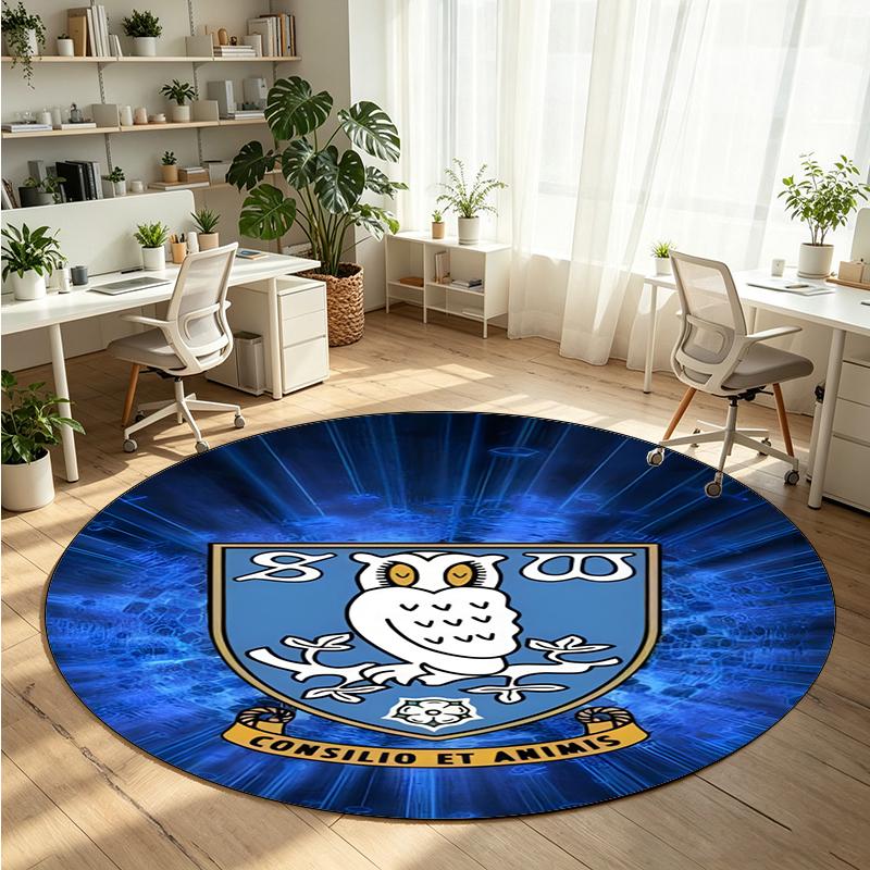 Sheffield Wednesday Printed Round Crystal Velvet Rug Soft Non Slip Floor Carpet For Bedroom Holiday Gift