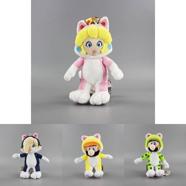 Realistic Lovely Princess Sanei Super Mario 3d World Neko Cat Mario Plush Doll Toy Complete Interactive Play Set