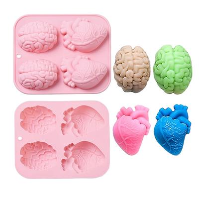 Человеческое сердце мозг силиконовые формы Хэллоуин 3D орган форма шоколадные конфеты пудинг кубики льда кекс торт украшения инструменты
