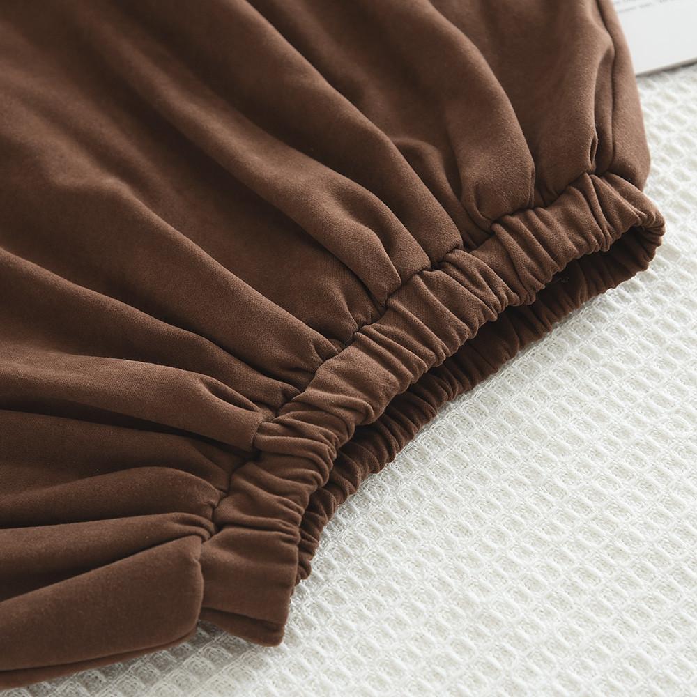 Костюм для девочки с длинными рукавами Bear Leader 3-7 лет кофейного цвета с надписью «Топ + юбка» Комплект из двух предметов TQ062