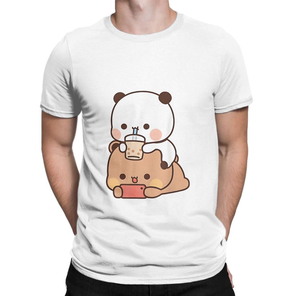 Dudu Bear And Bubu Panda Enjoying Time Together Novelty 100 Cotton Tshirt Bubu Dudu Tees Tops For Unisex