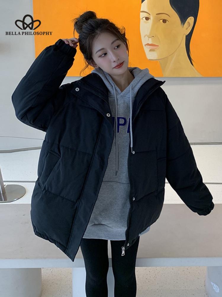 Женская мода Зимняя однотонная модная куртка с длинным рукавом Женская зимняя мода Пальто Женская одежда