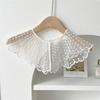Pearls Detachable Collar Embroidered Lace Shawl Casual Fake Collar  Blouse