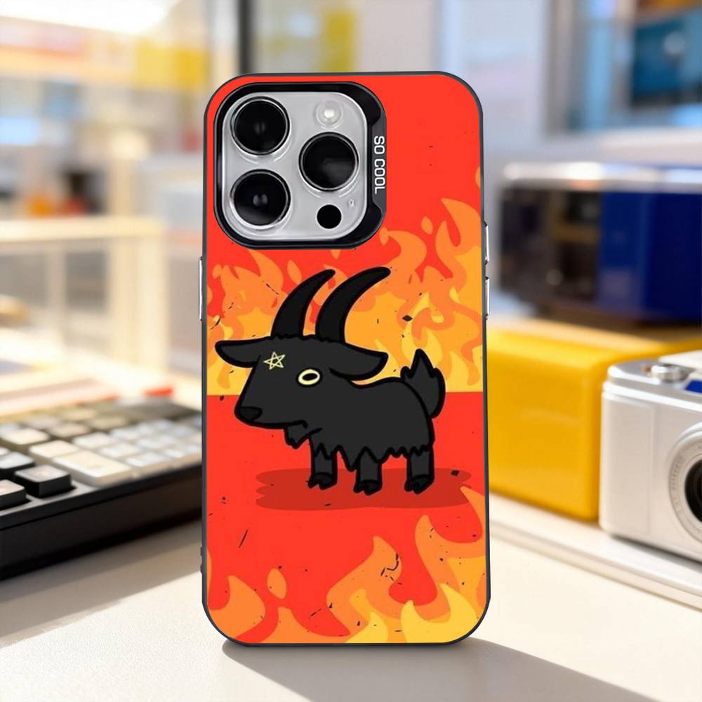 S-Сатанинская Адская Пентаграмма Чехол для Телефона Для iPhone 17,16,15,14,13,12,11,Pro,XS,Max,Plus,Mini,SE4,E IMD Матовый Черный