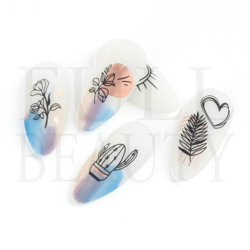 Полоски граффити, наклейки для ногтей для женщин, украшения для дизайна ногтей, розовое золото, абстрактная линия, весенний 3D слайдер для маникюра, лака для татуировок