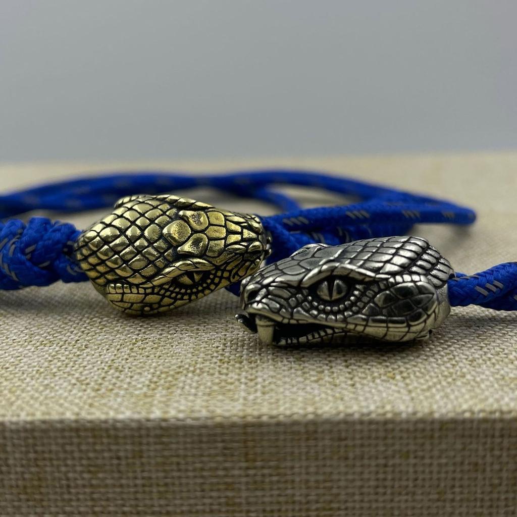Unique Snake Head Metal Beads Pendant for Paracord and DIY Enthusiasts Jewelry Making Paracord Bead
