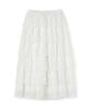 PENFIELD Embroidered Lace Long Tiered Skirt White_Fs2Ws37F