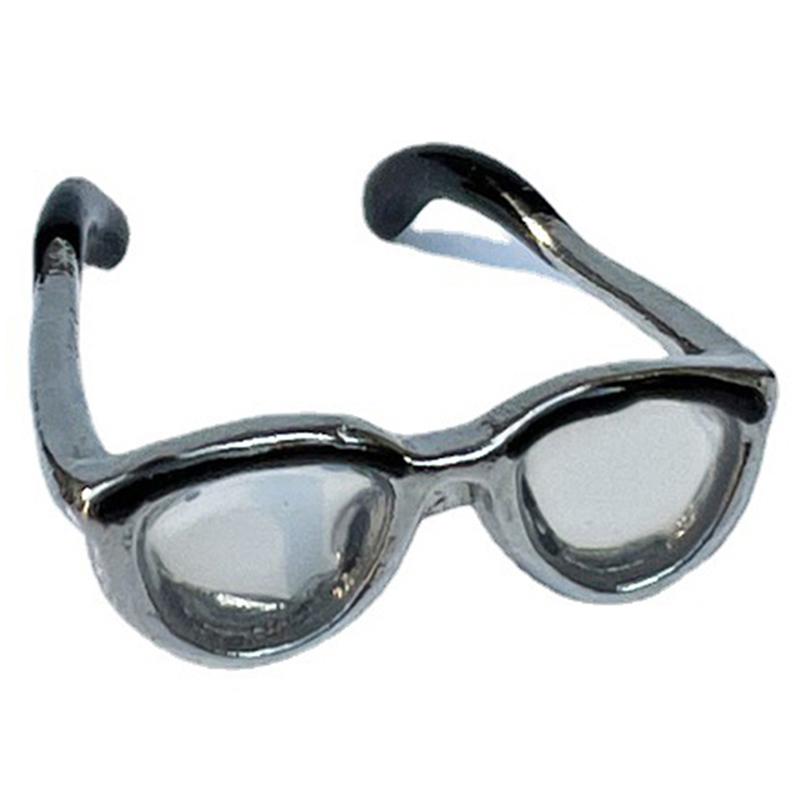 Миниатюрные металлические очки с линзами кукольный домик ретро очки декоративные аксессуары модель миниатюрные украшения