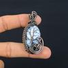 Dendrite Opal 999 Copper Wire Wrapped Pendant, Handmade Gemstone Jewelry Pendant Gift For Birthday