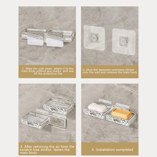 Soap Box Space-Saving Wall-Mounted Shower Soap Organizer Detachable Easy To Clean Soap Holder for Home Bathroom