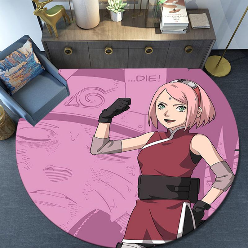 Sakura Pink Theme,Round Area Rug,Carpet Rug for Living Room Bedroom Sofa Playroom Decor,Non-slip Floor Mat