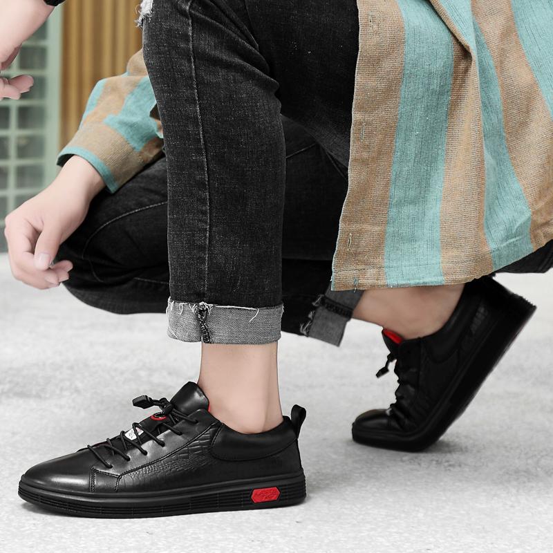 Genuine Leather Men Casual Shoes Breathable Mens Classic Sneakers All-match Skate Shoes Men 2024 New Arrival Flats for Men